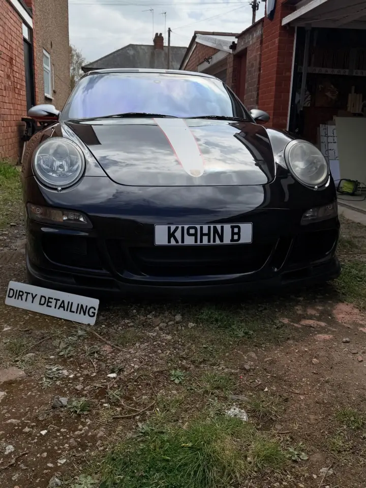 Black Porsche 911 detailed at the customer’s home